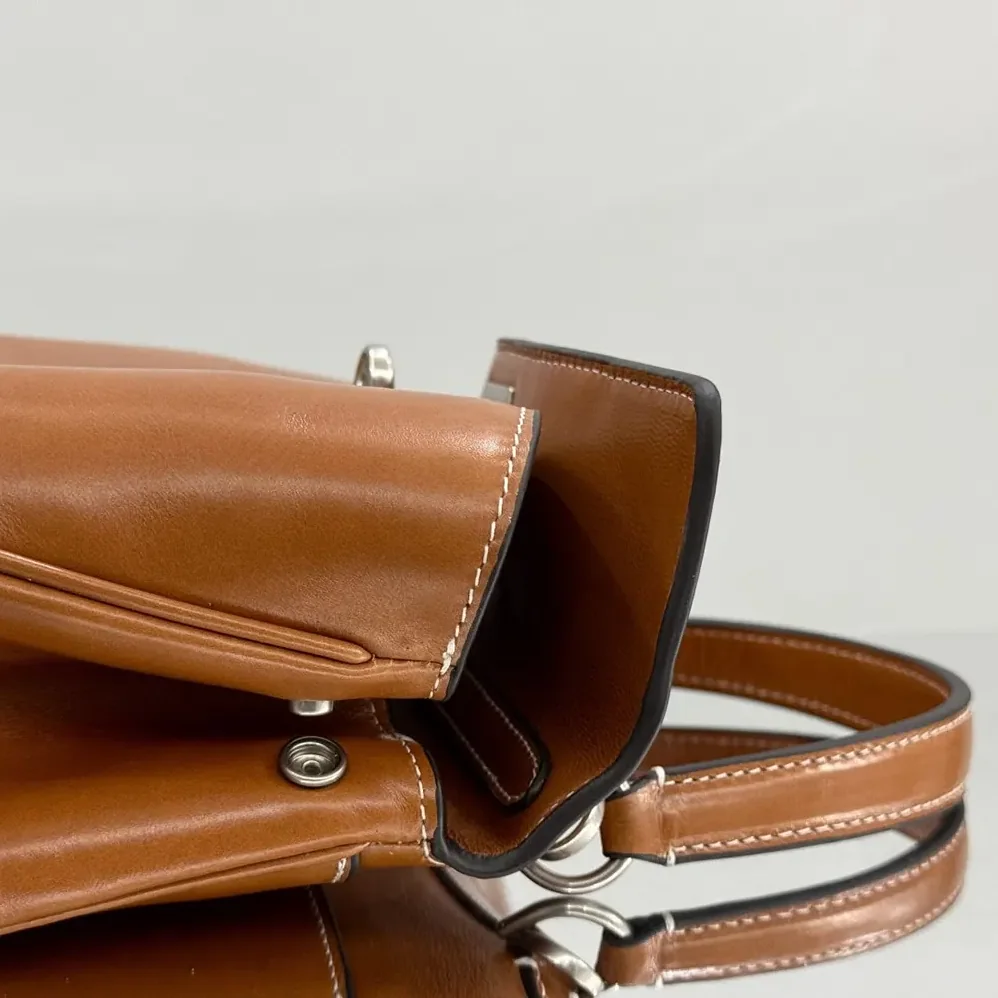Balenciaga Rodeo Handbag Mini in Tan Cowboy Vegetable Tanned Lambskin Aged for Women in silver Hardware