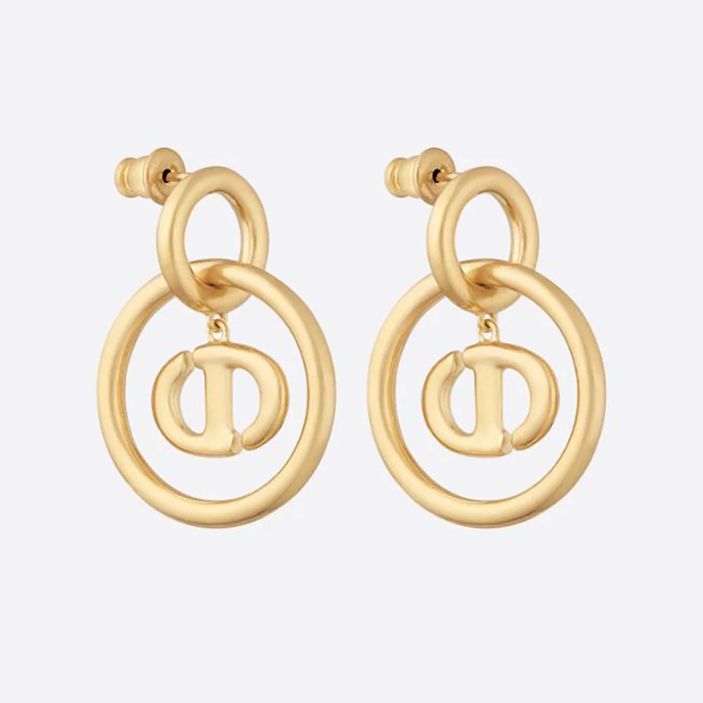 Dior CD Navy Earrings Gold for Women in Finish Metal Dior CD Navy Earrings Gold for Women in Finish Metal