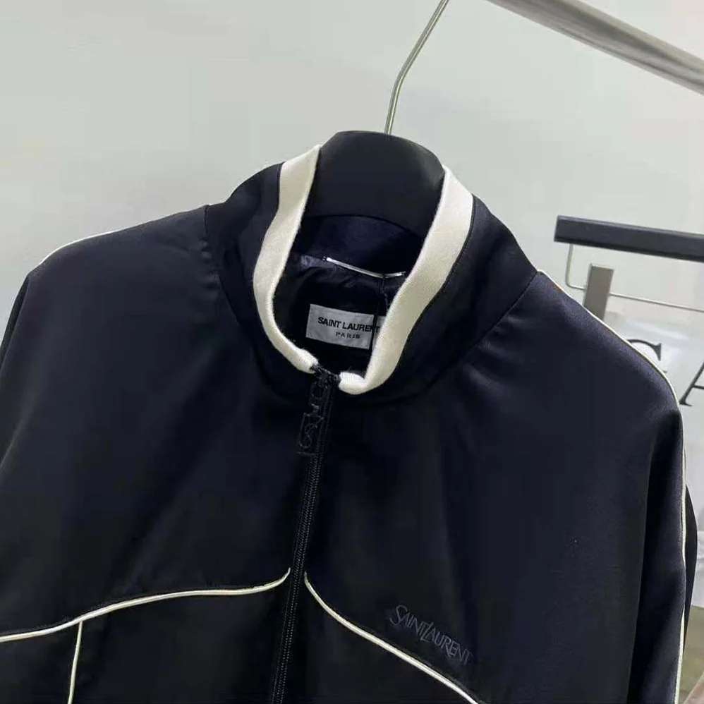 Saint Laurent YSL Saint Laurent Teddy Jacket in Satin Crepe for Women in Black Saint Laurent YSL Saint Laurent Teddy Jacket in Satin Crepe for Women in Black