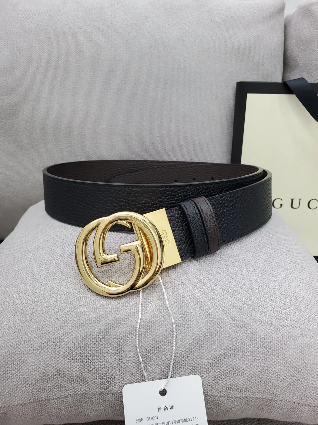 Gucci Belt With Interlocking G Buckle Black