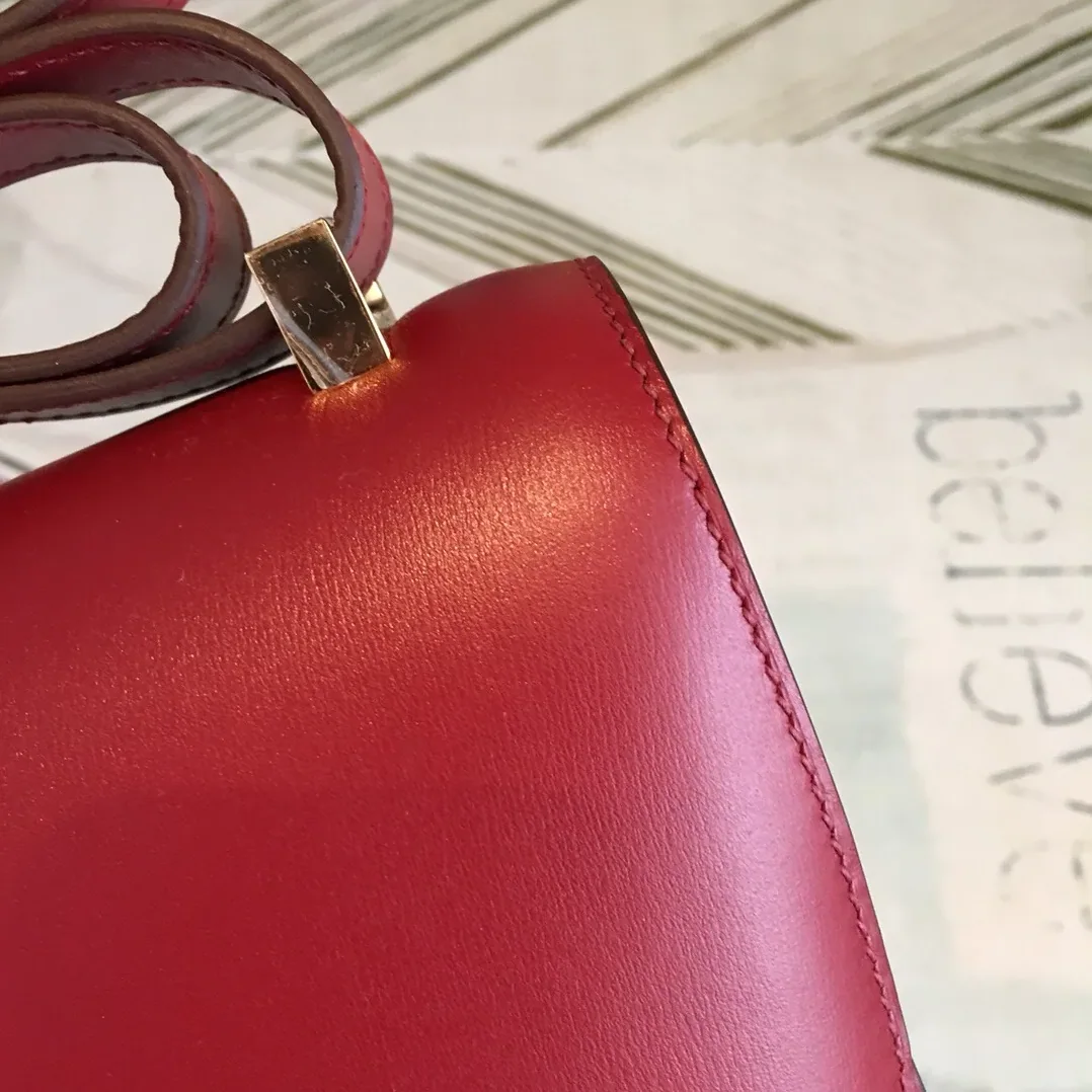 Hermes Constance 24 Crossbody Bag / Burgundy Swift Leather Gold Hardware Hermes Constance 24 Crossbody Bag / Burgundy Swift Leather Gold Hardware