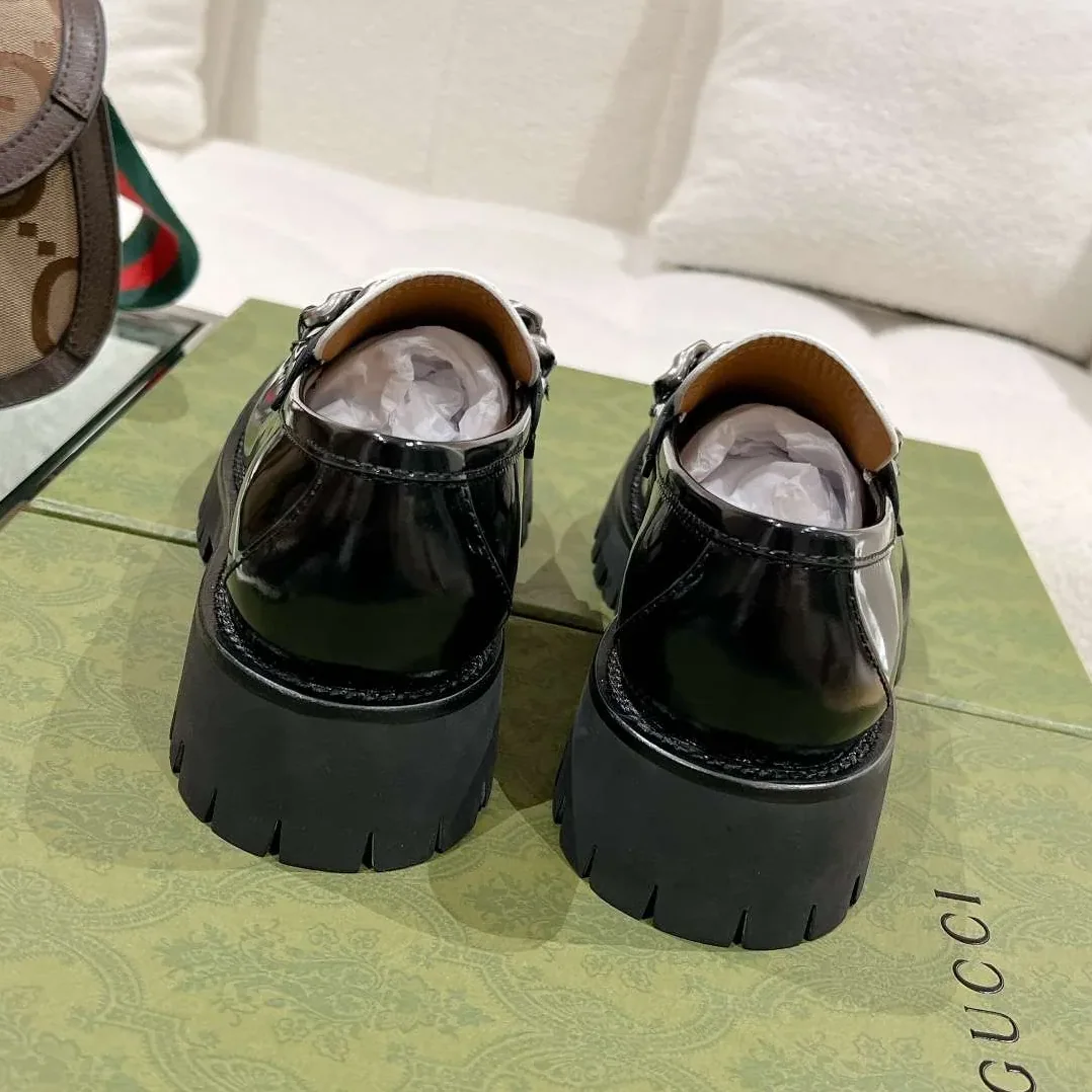 Chanel Moccasins Black in White