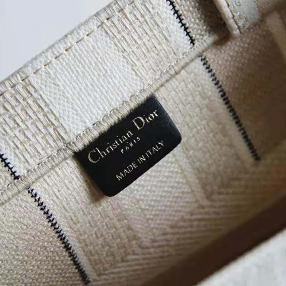 Dior Dior Book Tote Beige Stripes Embroidery for Women Dior Dior Book Tote Beige Stripes Embroidery for Women