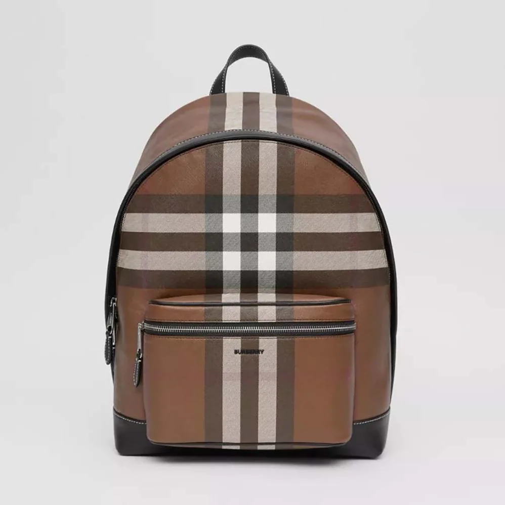 Burberry Check E-canvas Backpack for Men in Brown Burberry Check E-canvas Backpack for Men in Brown