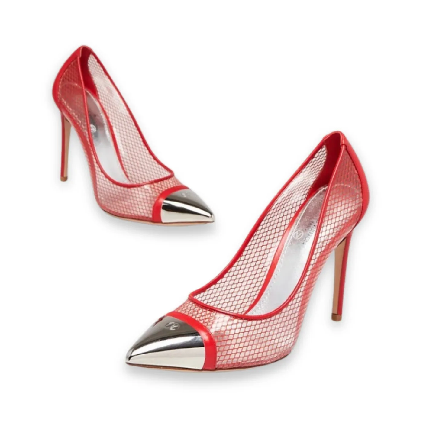 Louis Vuitton Mesh And PVC Twist Pumps Red Louis Vuitton Mesh And PVC Twist Pumps Red