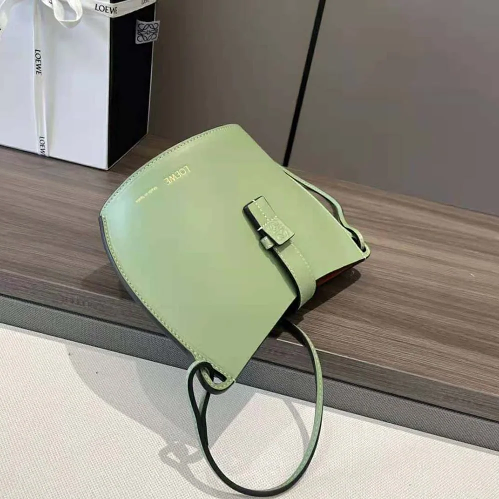 Loewe Moulded Bucket Bag in Calfskin for Women in Lime Loewe Moulded Bucket Bag in Calfskin for Women in Lime