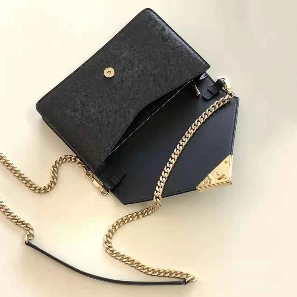 Prada Saffiano Leather Shoulder Bag for Women in Black Prada Saffiano Leather Shoulder Bag for Women in Black