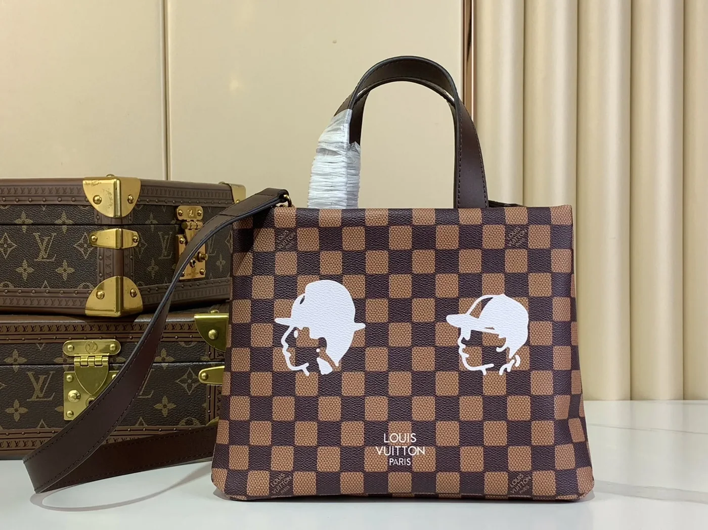 Louis Vuitton Mini Shopper Tote Damier Bag Brown /