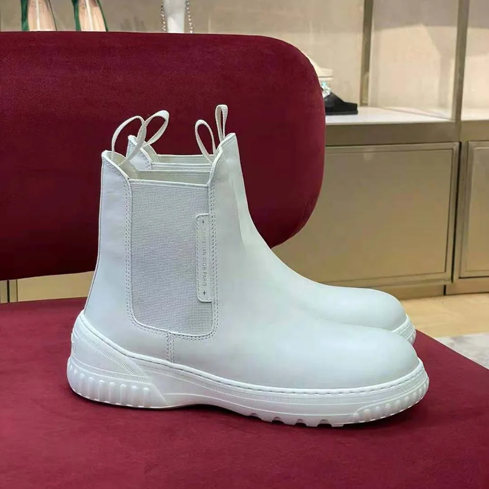 Dior D-Racer Ankle Boot White Calfskin for Men