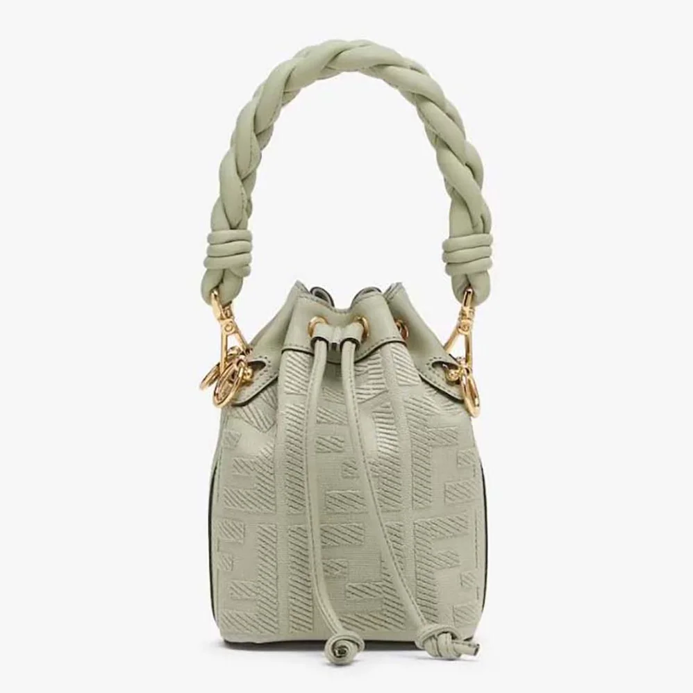 Fendi Mon Tresor Light Green FF Canvas Mini for Women in Bag