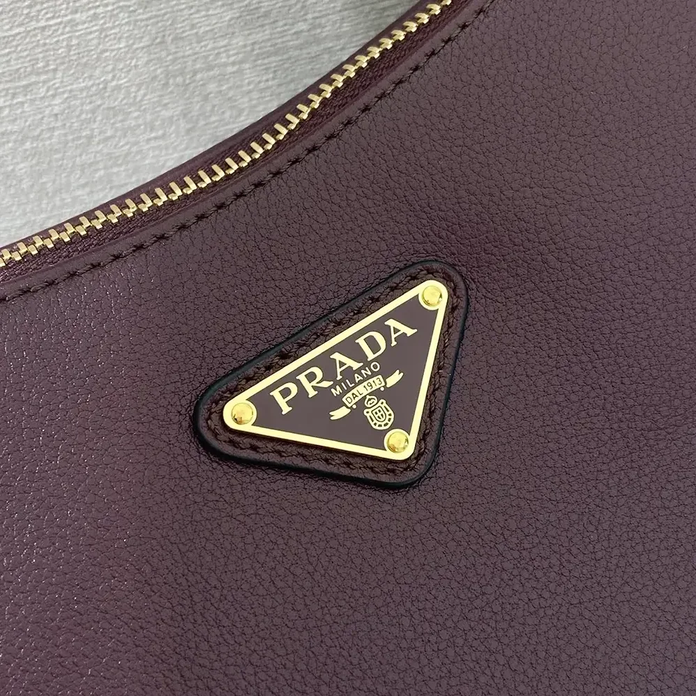 Prada Aimée Medium Leather Shoulder Bag for Women in Maroon