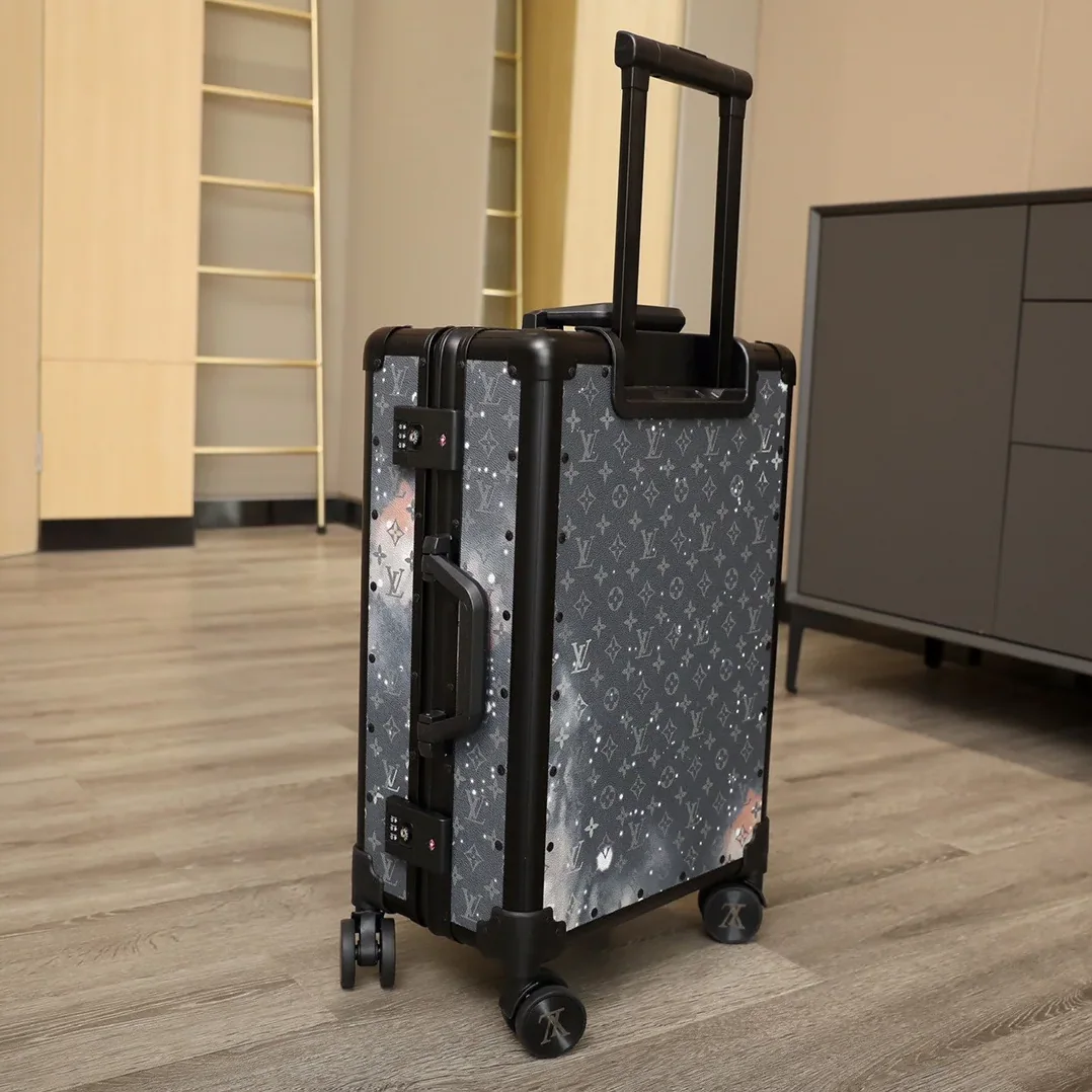Louis Vuitton Horizon 55 Suitcase in Blue Black Hardware