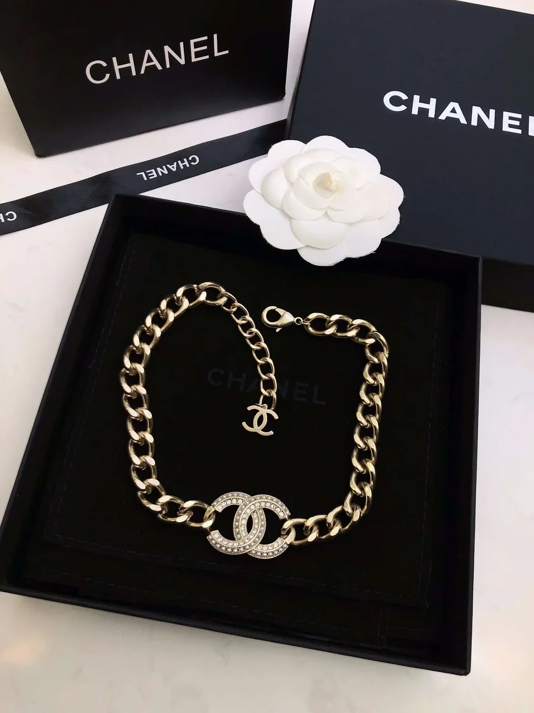 Chanel Small Agarwood Necklace Gold Chanel Small Agarwood Necklace Gold
