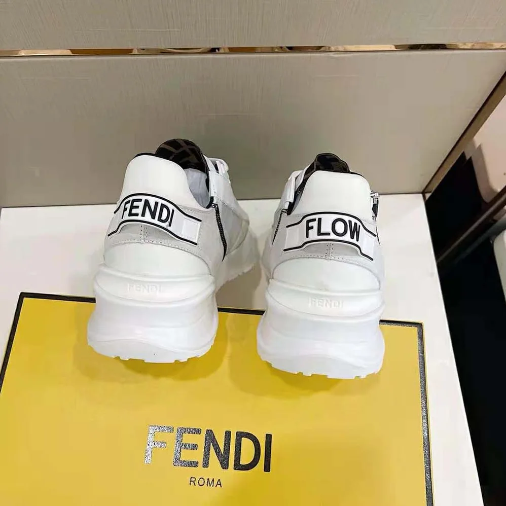 Fendi Flow White Nylon and Suede Low for Unisex in Tops