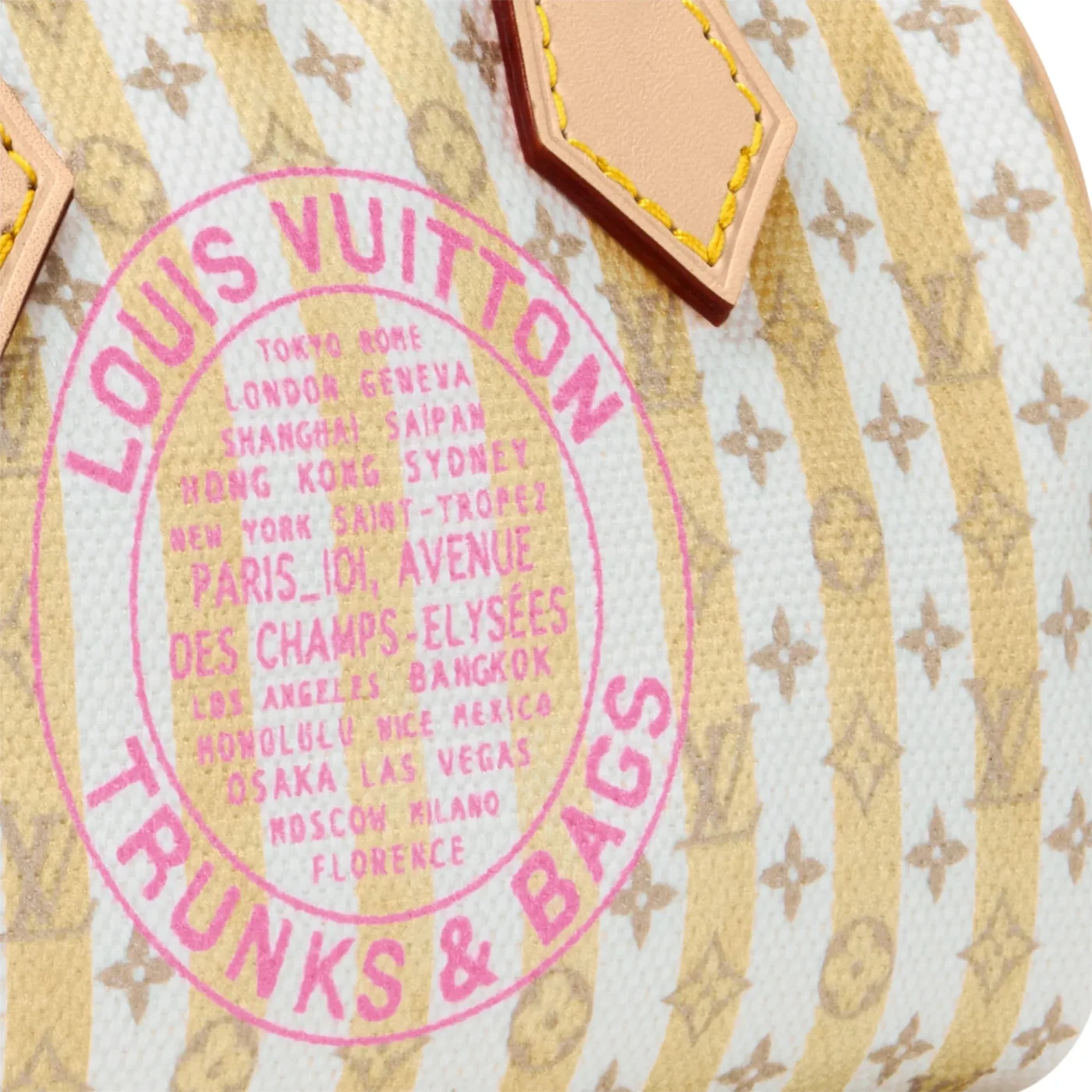 Louis Vuitton Nano Speedy Top Handle Bag in Stamp Banana Gold Hardware