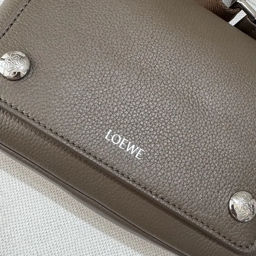 Loewe Small Pebble Messenger Bag in Supple Grained Calfskin for Unisex in Brown