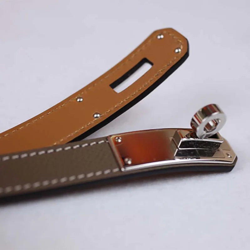 Hermes Kelly Belt in Leather for Women in Silver