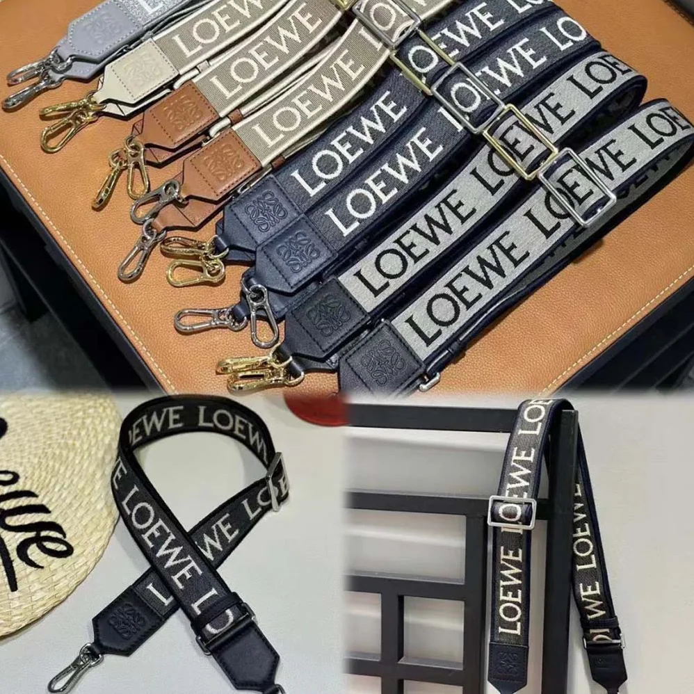 Loewe Anagram Strap in Jacquard and Calfskin for Women in Navy Loewe Anagram Strap in Jacquard and Calfskin for Women in Navy