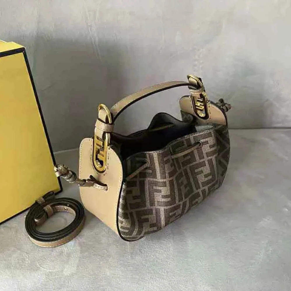 Fendi Pomodorino Brown FF Fabric Mini for Women in Bag