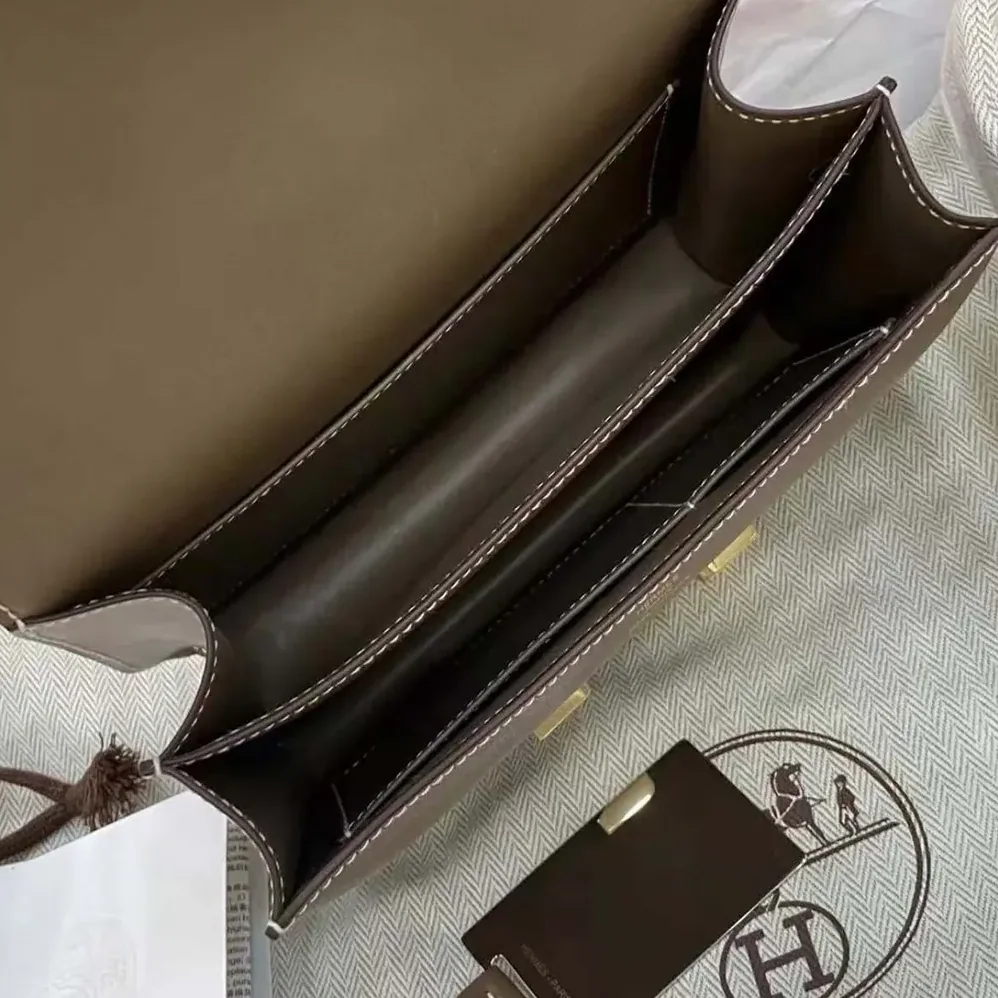 Hermes Constance 24 Bag Box Leather for Women in Gray/Gold Hermes Constance 24 Bag Box Leather for Women in Gray/Gold
