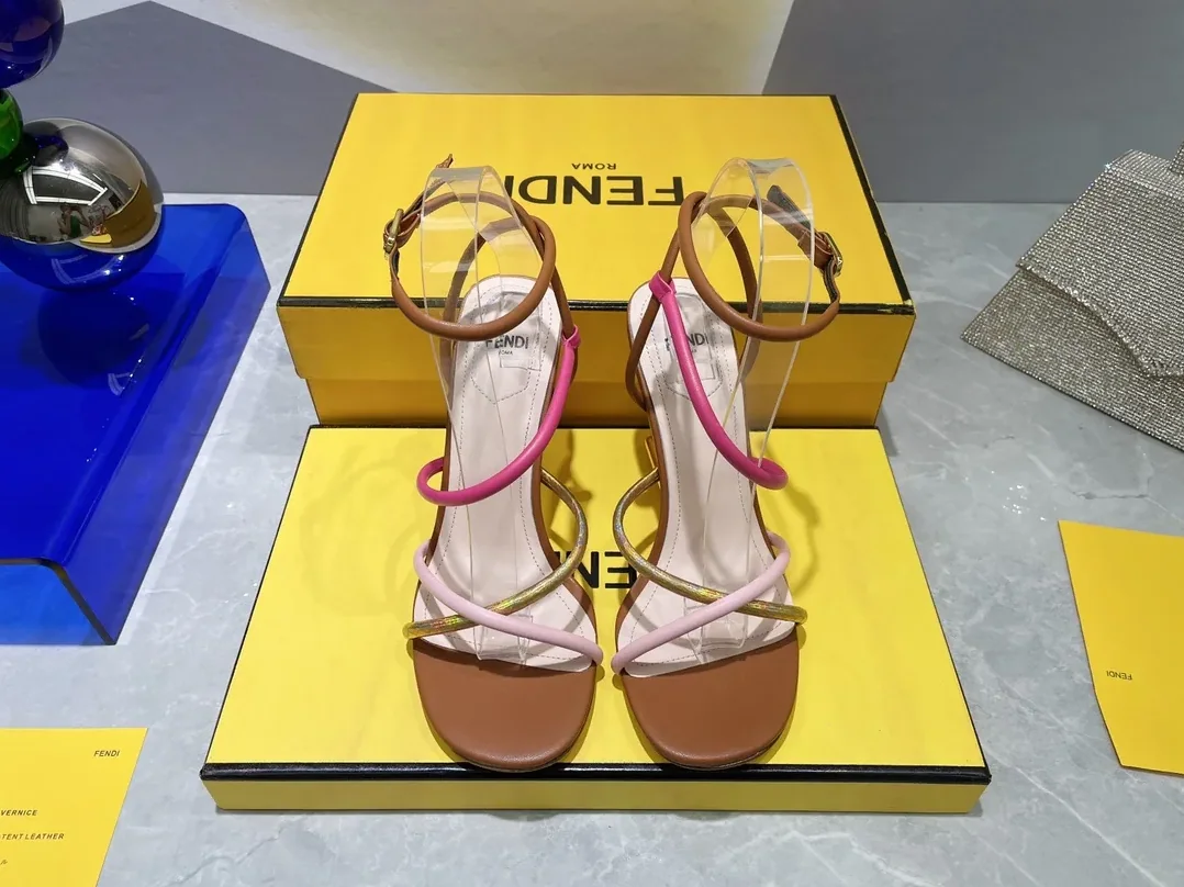 Fendi First Pink Nappa High-Heeled Sandals 8X8274AHIUF1GZU Fendi First Pink Nappa High-Heeled Sandals 8X8274AHIUF1GZU