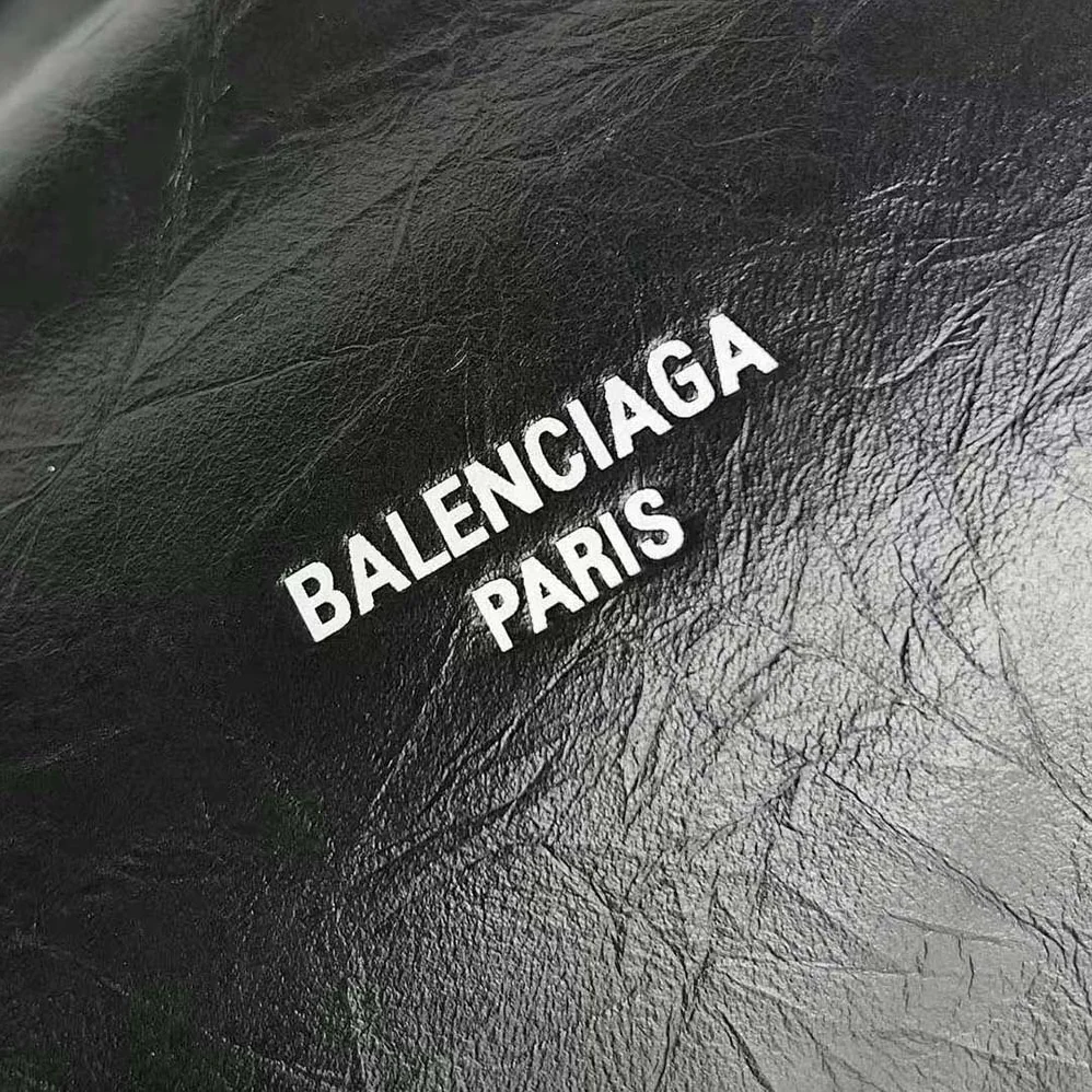 Balenciaga Crush Medium Tote Bag in Black Crushed Calfskin for Women Balenciaga Crush Medium Tote Bag in Black Crushed Calfskin for Women