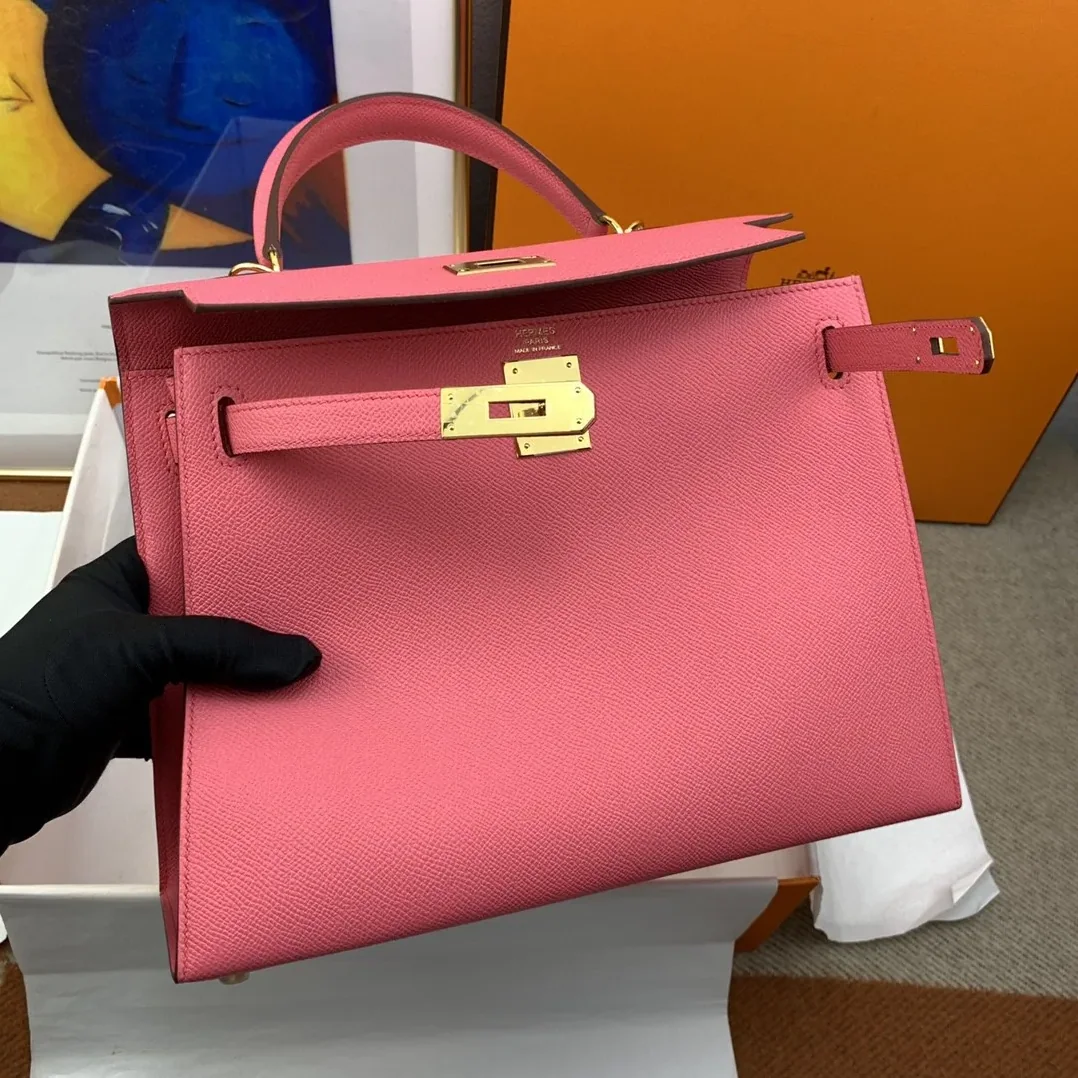 Hermes Kelly 28 Sellier Epsom Pink Bag