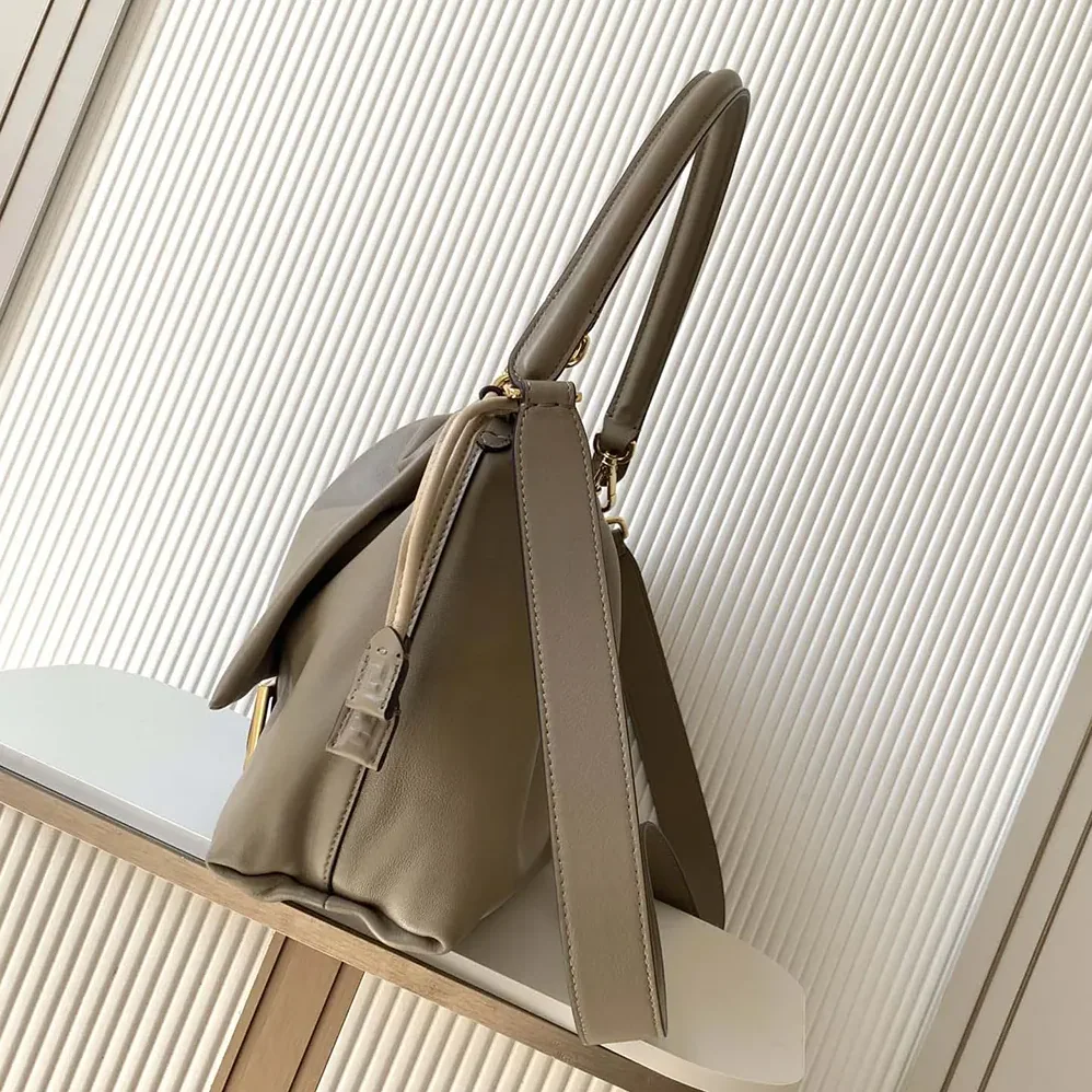 Fendi Mamma Baguette Large Dove Gray Nappa Leather Bag for Women Fendi Mamma Baguette Large Dove Gray Nappa Leather Bag for Women