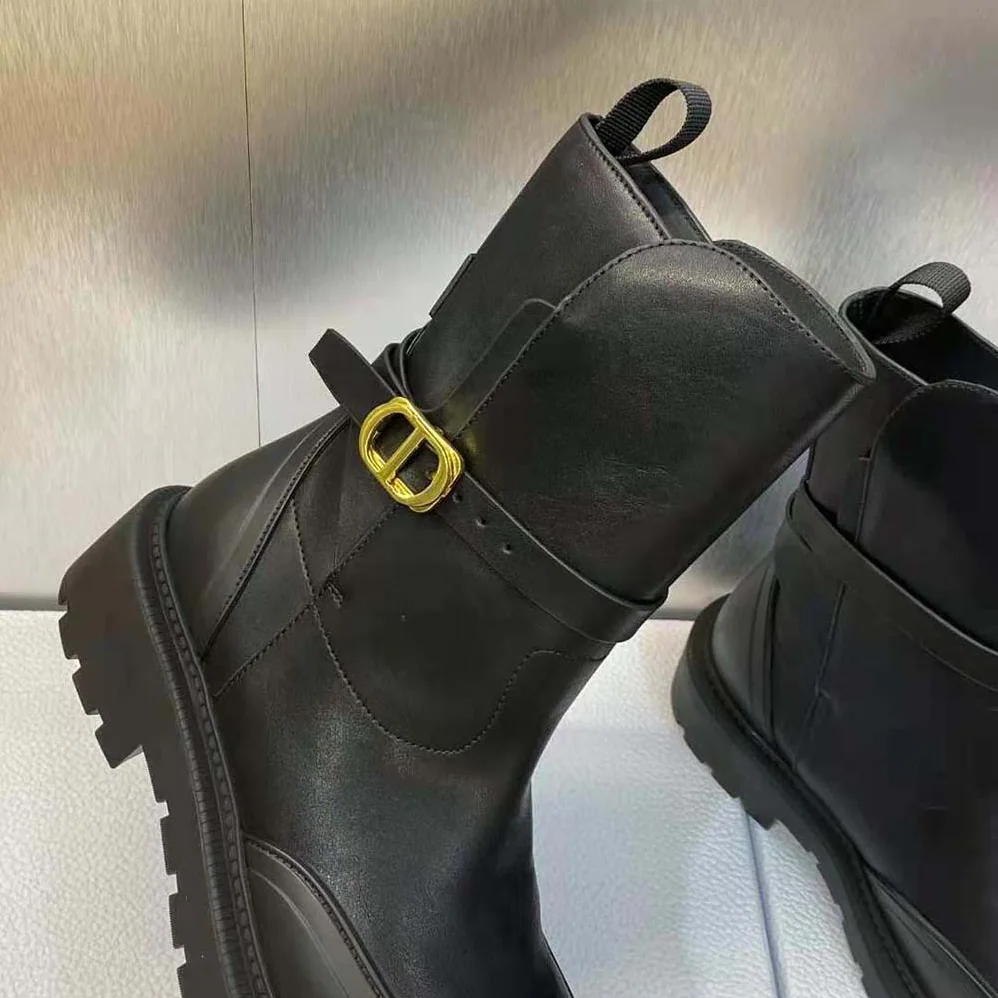 Dior Empreinte Ankle Boot Black Calfskin and Rubber for Women