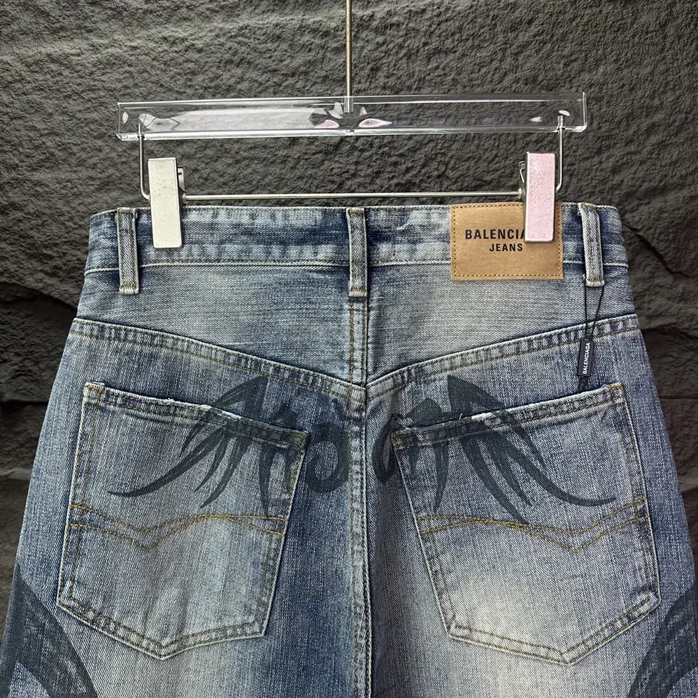 Balenciaga Wide Leg Baggy Pants in Blue for Women