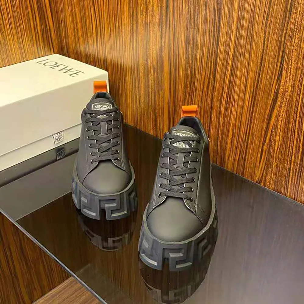 Versace Greca Labyrinth Trainers for Men in Black