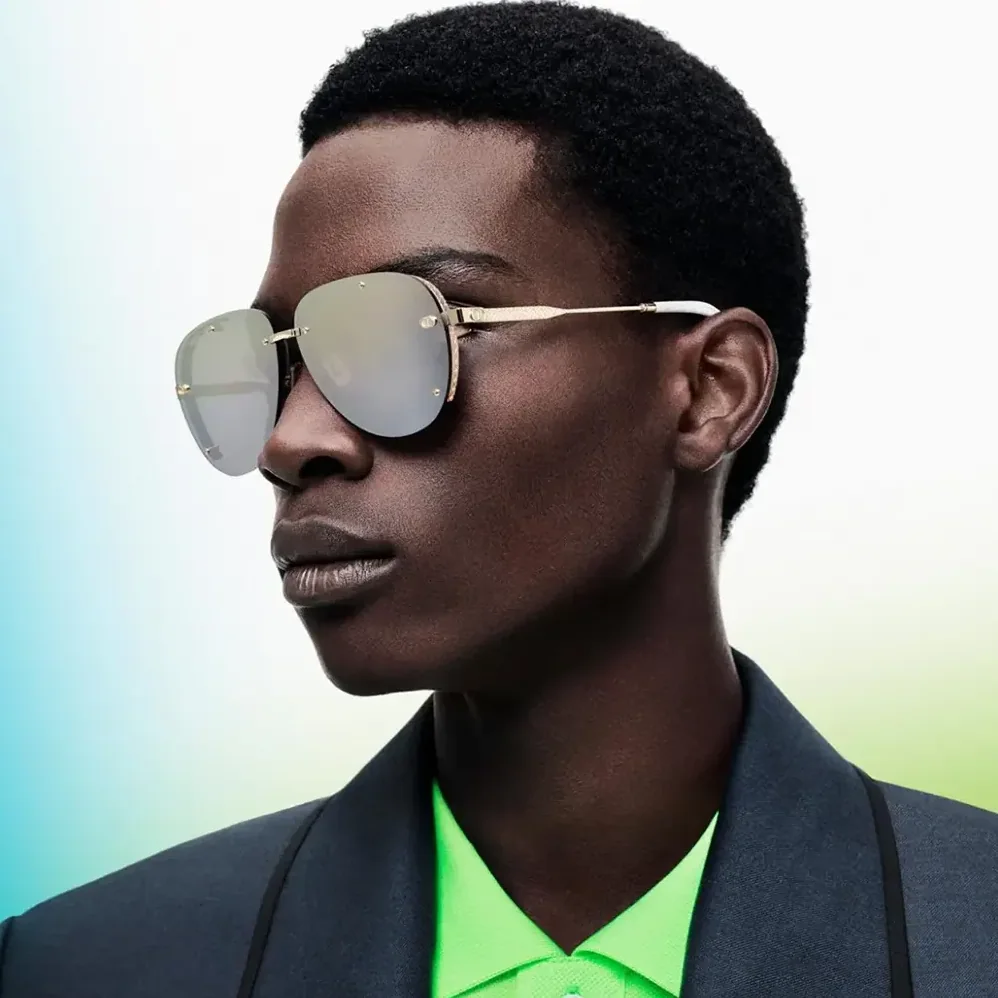 Dior NeoDior A1U Gold Mirrored Aviator Sunglasses for Unisex
