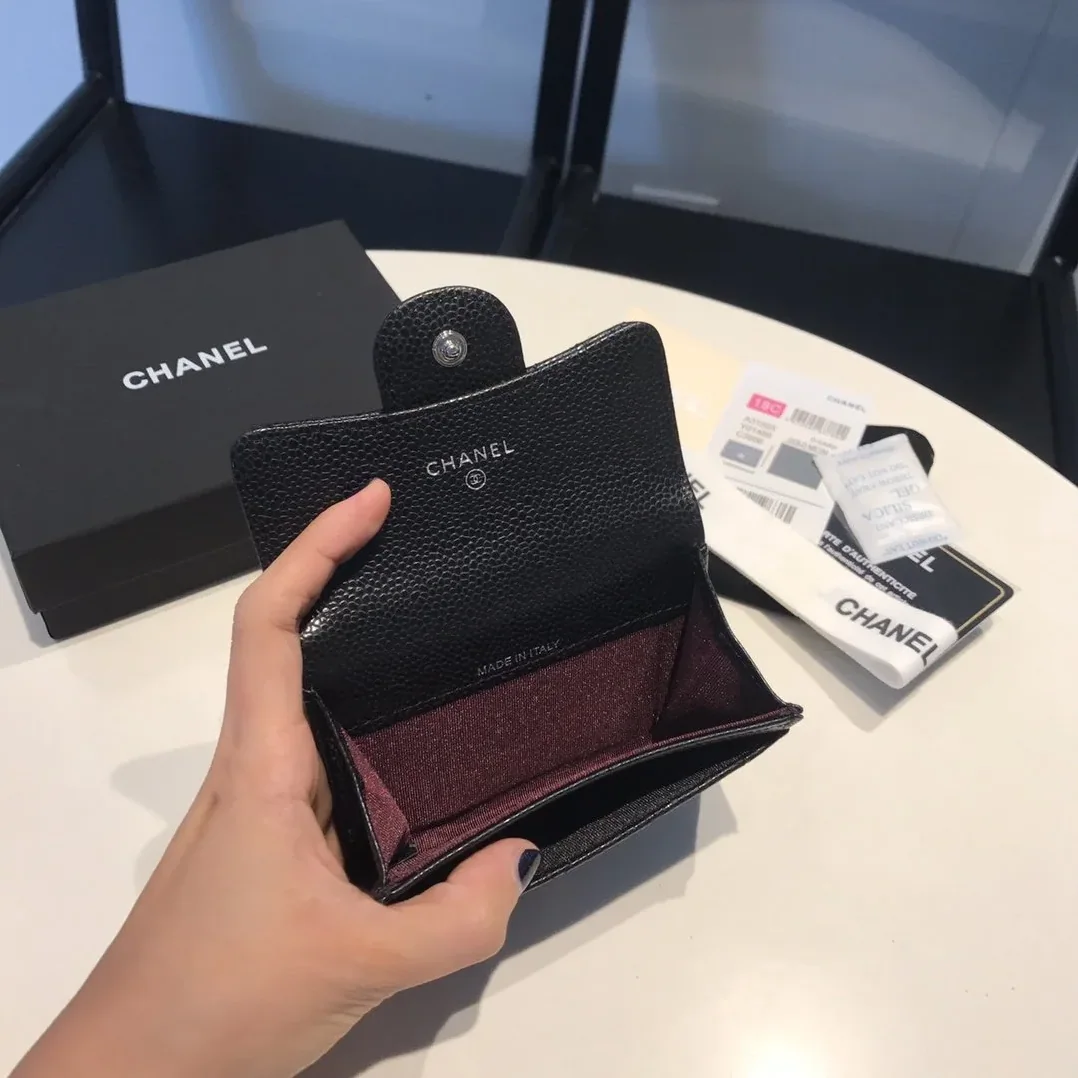 Chanel Classic Card Holder Silver Hardware Black Chanel Classic Card Holder Silver Hardware Black