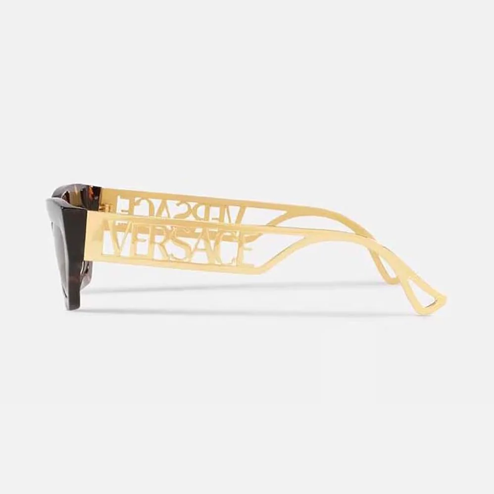Versace 90s Vintage Logo Cat-Eye Sunglasses for Women in Brown Versace 90s Vintage Logo Cat-Eye Sunglasses for Women in Brown