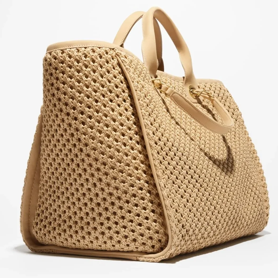 Chanel Shopping Large Tote Bag / Beige Gold Hardware --U5346