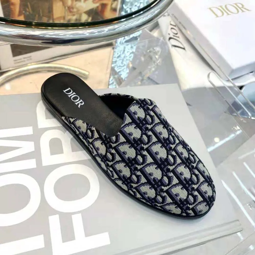 Dior Indior Mule Beige and Black Dior Oblique Jacquard for Men Dior Indior Mule Beige and Black Dior Oblique Jacquard for Men
