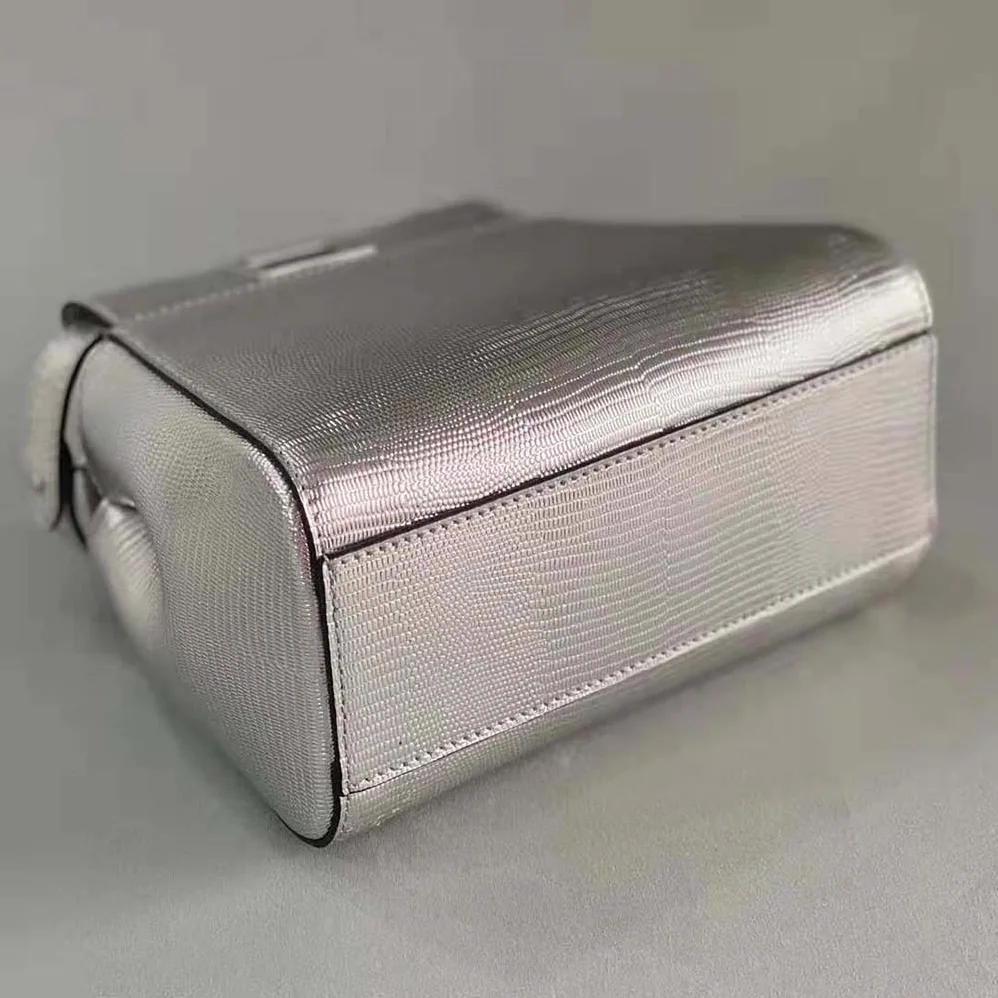 Fendi Peekaboo Iconic XS Mini for Women in Bag in Silver Lizard