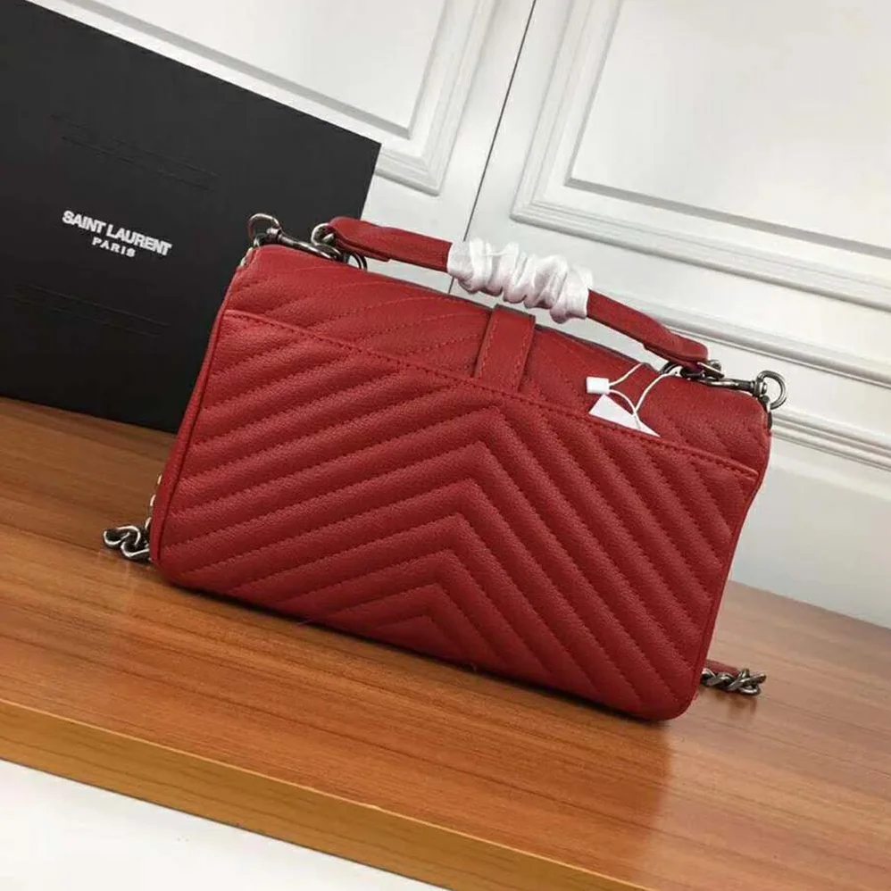 Saint Laurent YSL College Medium In Matelasse Leather for Women in Red Saint Laurent YSL College Medium In Matelasse Leather for Women in Red
