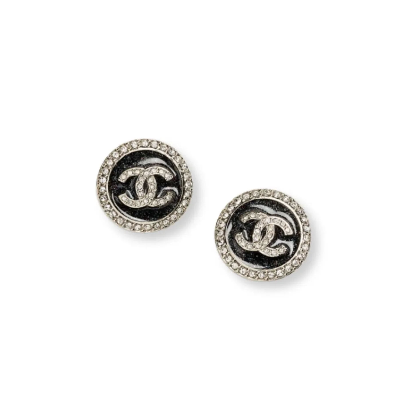 Chanel Stud Earrings Black