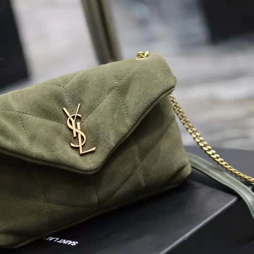 Saint Laurent YSL Puffer Small in Shiny Velvet for Women Saint Laurent YSL Puffer Small in Shiny Velvet for Women
