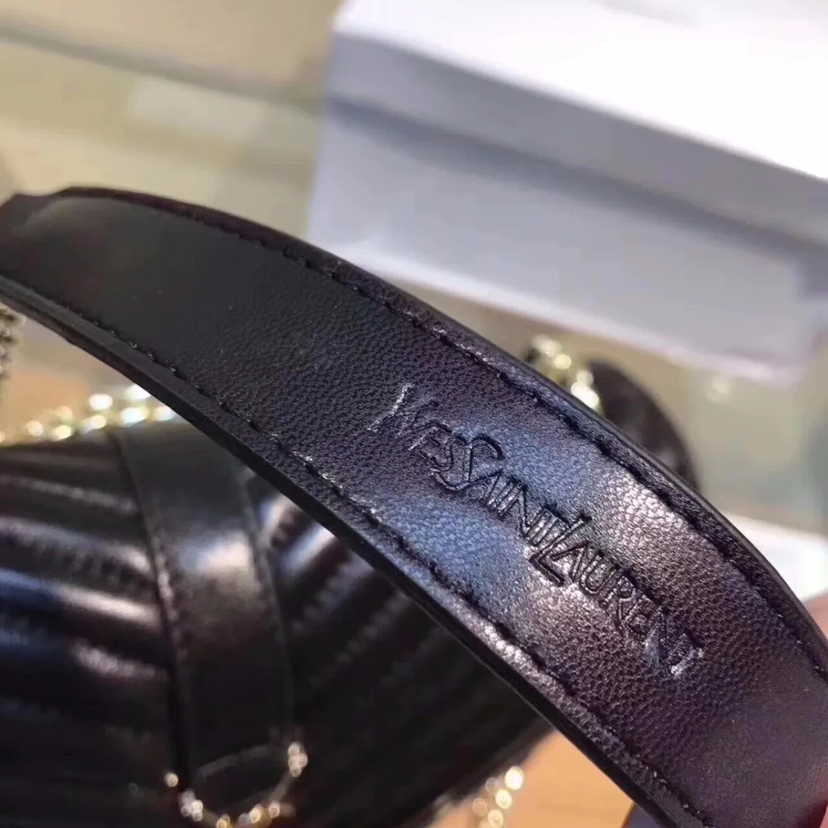 Saint Laurent College Medium In Matelasse Leather in Black