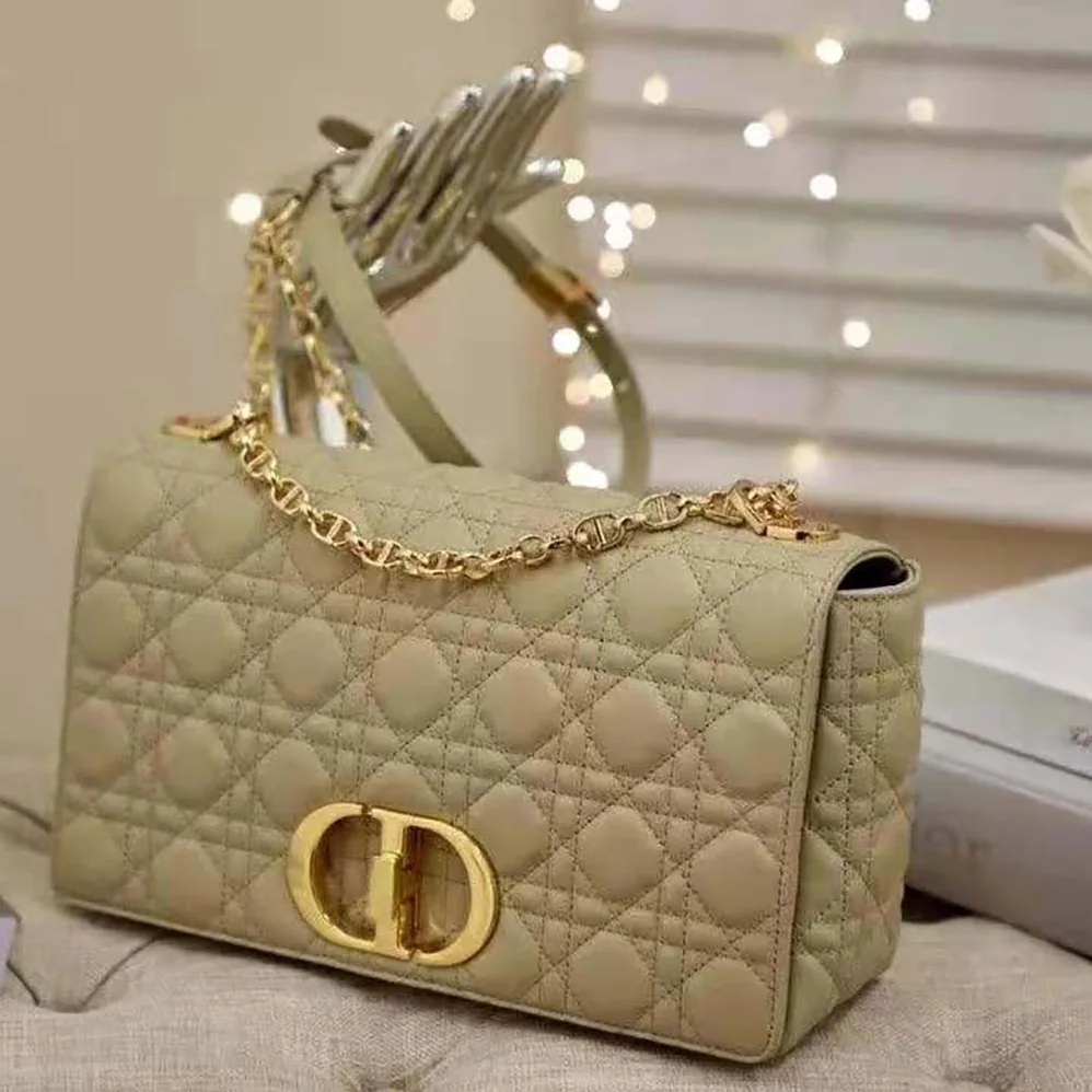 Dior Large Dior Caro Bag Supple Cannage Calfskin for Women in Sandy