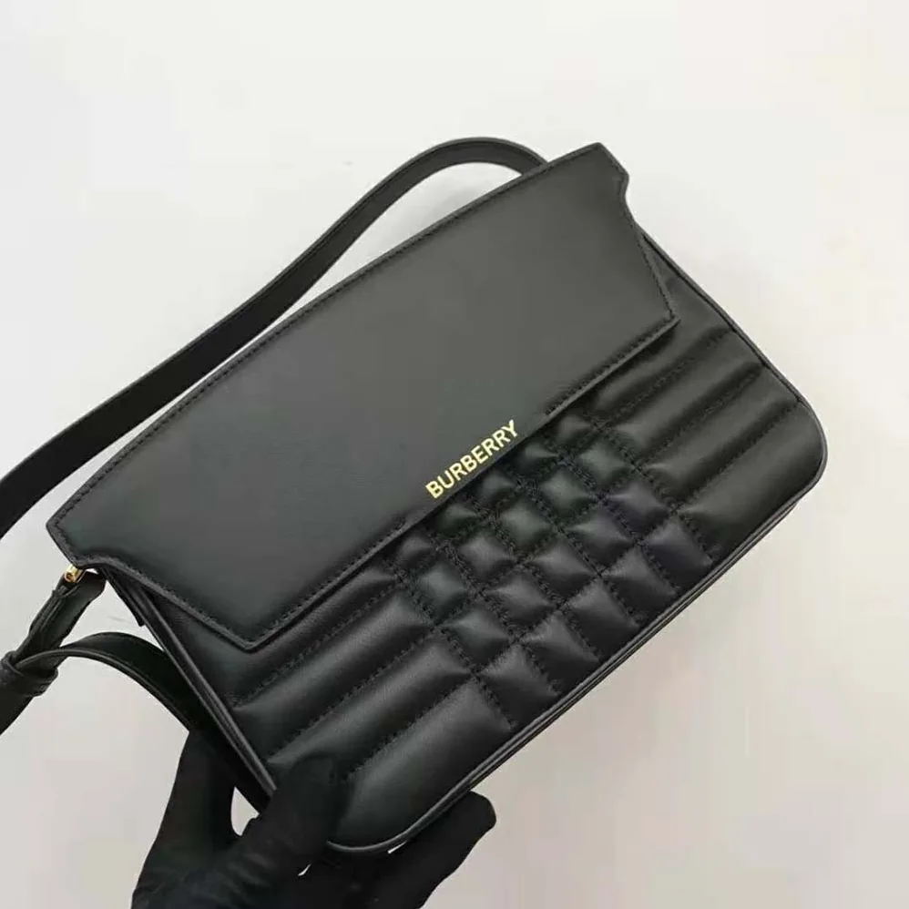 Burberry Quilted Leather Catherine Shoulder Bag for Women in Black