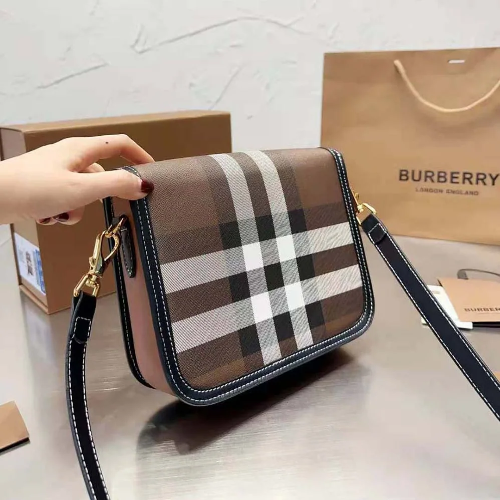 Burberry Check and Leather Small Elizabeth Bag for Women