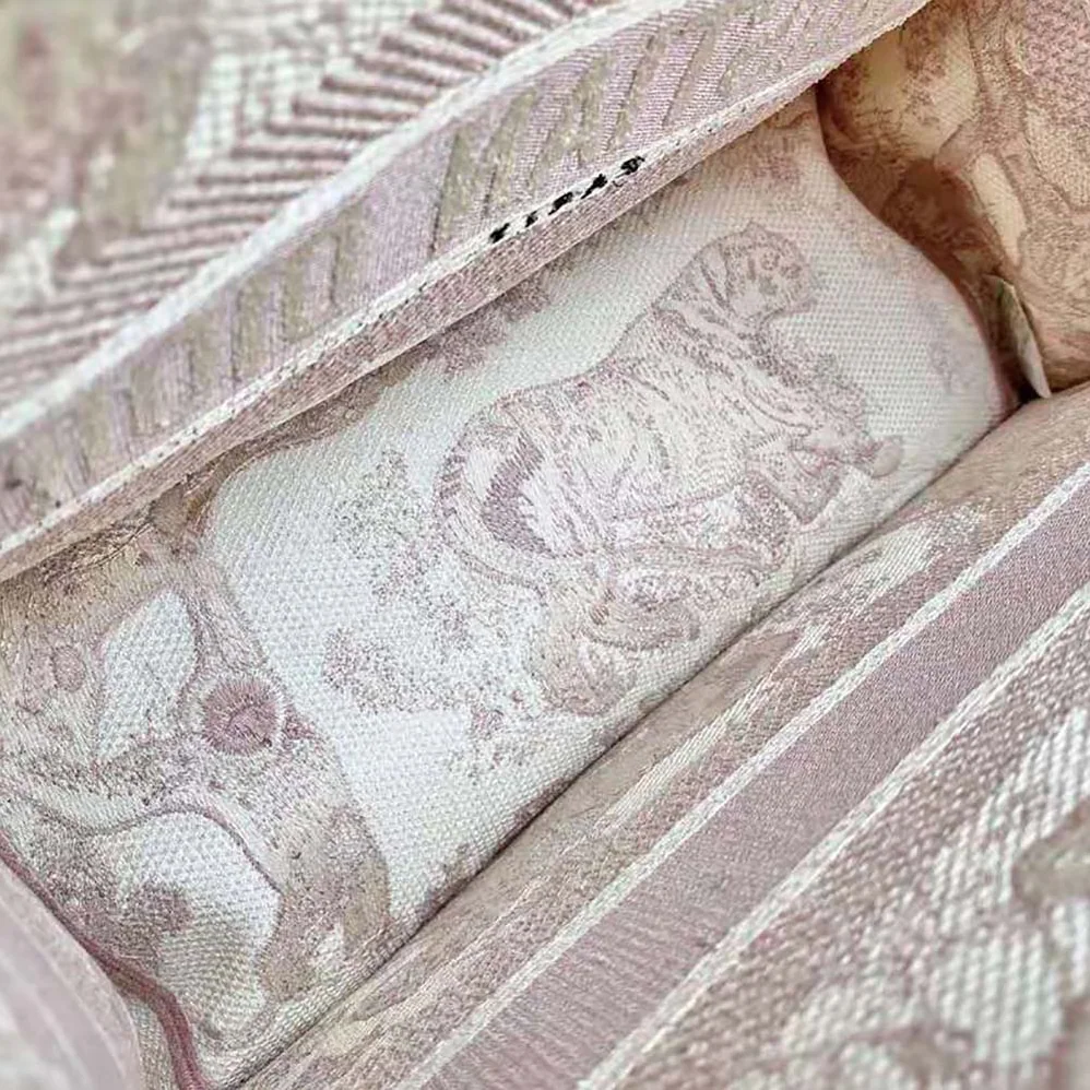 Dior Small Dior Book Tote Toile de Jouy Embroidery for Women in Pink