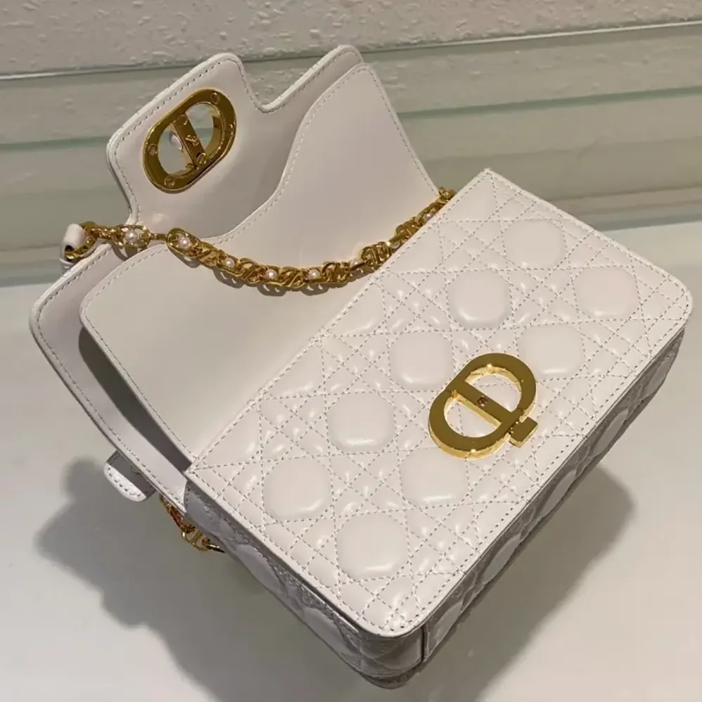 Dior Small Dior Jolie Top Handle Bag Latte Cannage Calfskin for Women