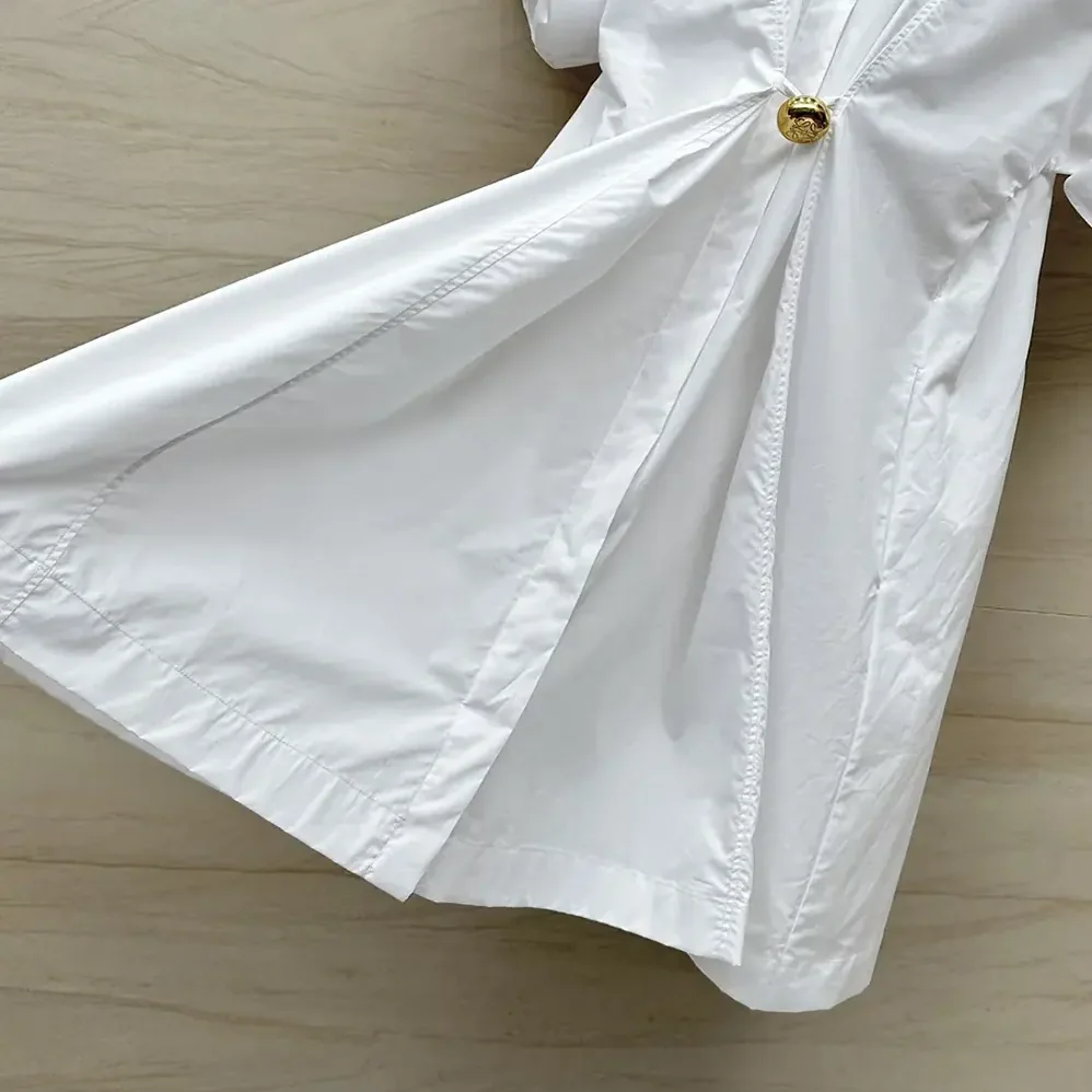 Loewe Pebble Dress in Cotton for Women in White Loewe Pebble Dress in Cotton for Women in White