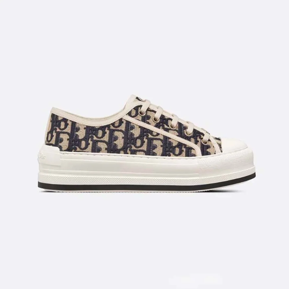 Dior Walk'N'Dior Platform Sneaker Deep Blue Dior Oblique Embroidered Cotton for Women