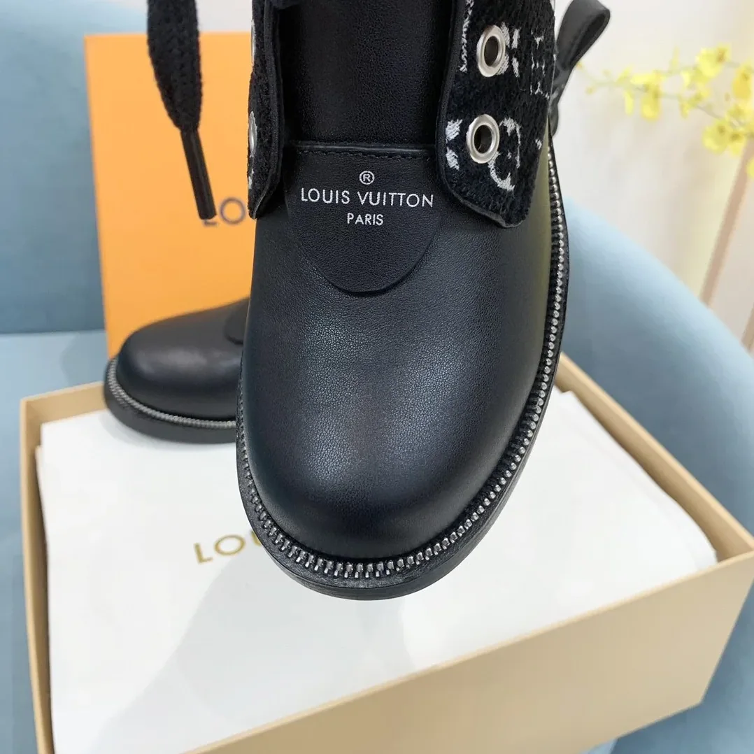 Louis Vuitton Metropolis Flat Ranger Boots Black Louis Vuitton Metropolis Flat Ranger Boots Black