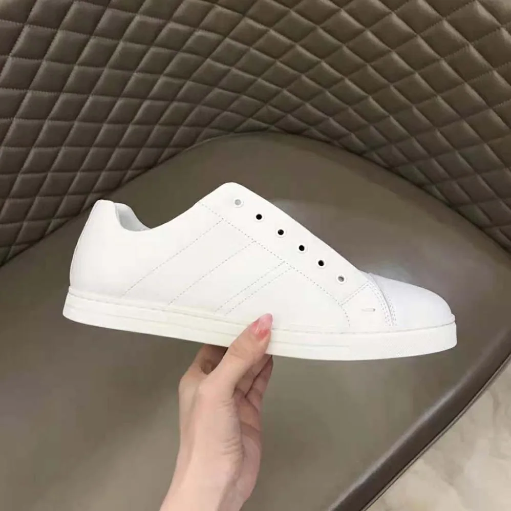 Fendi Sneakers White Leather Slip for Men in ons